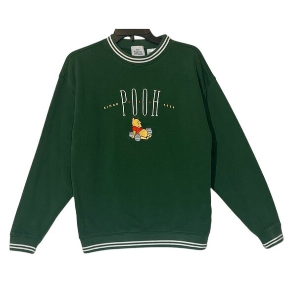Disney Sweaters - Disney Winnie The Pooh Green Embroidered Long Sleeve Pullover Sweatshirt